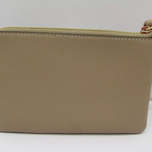 NEW COACH Womens Corner Zip Wallet Leather Beige - Picture 4 of 12